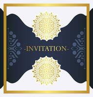 invitation élégante de style mandala bleu vecteur