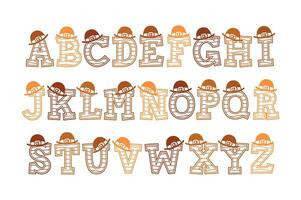 polyvalent collection de biscuit avec chapeau alphabet des lettres pour divers les usages vecteur