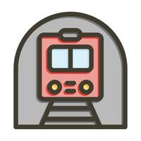 métro vecteur épais ligne rempli couleurs icône pour personnel et commercial utiliser.