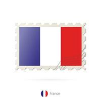 affranchissement timbre avec le image de France drapeau. vecteur