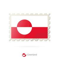 affranchissement timbre avec le image de Groenland drapeau. vecteur