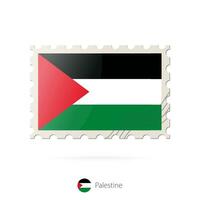 affranchissement timbre avec le image de Palestine drapeau. vecteur