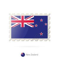 affranchissement timbre avec le image de Nouveau zélande drapeau. vecteur