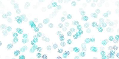 texture de doodle vecteur bleu clair avec des fleurs.