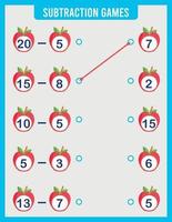 page éducative pour les jeunes enfants sur l'addition et la soustraction. vecteur