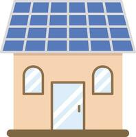 icône de ligne de maison solaire vecteur