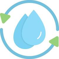 icône de ligne de recyclage de l'eau vecteur