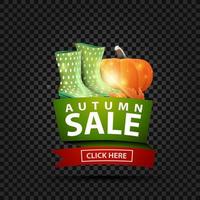 vente d'automne, bannière web discount dans un style géométrique vecteur