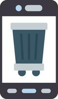 mobile poubelle vecteur icône