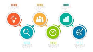 concept d'entreprise avec 6 options, étapes ou processus vecteur