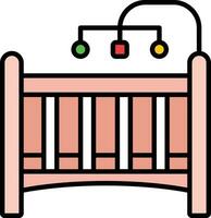 icône de vecteur de lit bébé