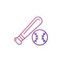 icône de vecteur linéaire dégradé de baseball.