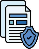 icône de vecteur de document sécurisé