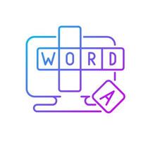 icône de vecteur linéaire dégradé jeux de mots en ligne
