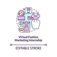 icône de concept de stage de marketing de mode virtuelle vecteur