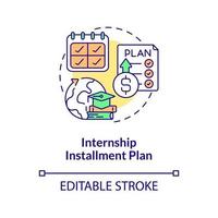 icône de concept de plan de versement de stage vecteur