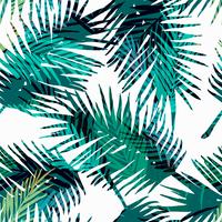 Modèle exotique sans soudure avec des feuilles de palmier tropical. vecteur
