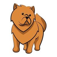design plat de dessin animé mignon chien chow chow vecteur