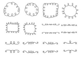 ensemble d'ornement de tourbillon et de cadre vecteur