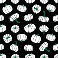 citrouilles blanches sur fond noir. illustration vectorielle vecteur