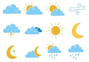 ensemble d'illustrations vectorielles de griffonnages météo