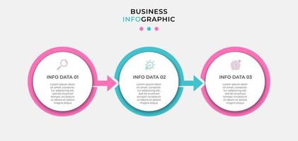 vecteur de modèle de conception infographique avec des icônes et 3 options ou étapes