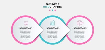 vecteur de modèle de conception infographique avec des icônes et 3 options ou étapes