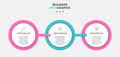 vecteur de modèle de conception infographique avec des icônes et 3 options ou étapes