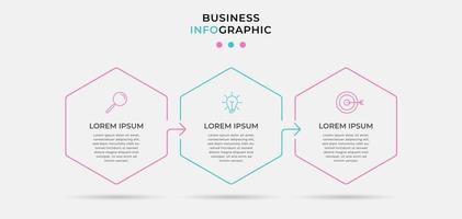 modèle de conception infographique avec icônes et 3 options ou étapes vecteur