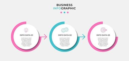 vecteur de modèle de conception infographique avec des icônes et 3 options ou étapes