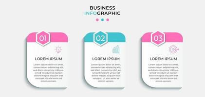 vecteur de modèle de conception infographique avec des icônes et 3 options ou étapes