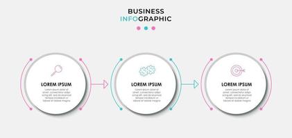 modèle de conception infographique avec icônes et 3 options ou étapes vecteur