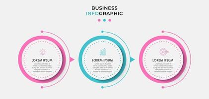 modèle de conception infographique avec icônes et 3 options ou étapes vecteur