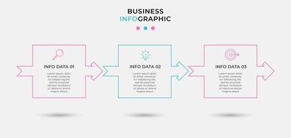 vecteur de modèle de conception infographique avec des icônes et 3 options ou étapes