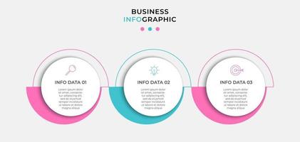 vecteur de modèle de conception infographique avec des icônes et 3 options ou étapes