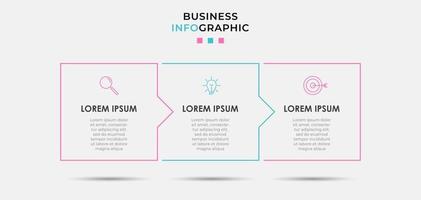 modèle de conception infographique avec icônes et 3 options ou étapes vecteur