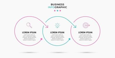 modèle de conception infographique avec icônes et 3 options ou étapes vecteur