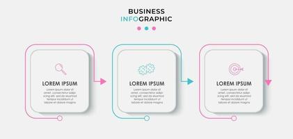 modèle de conception infographique avec icônes et 3 options ou étapes vecteur