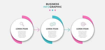 modèle de conception infographique avec icônes et 3 options ou étapes vecteur