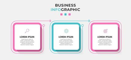 modèle de conception infographique avec icônes et 3 options ou étapes vecteur