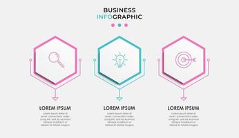 modèle de conception infographique avec icônes et 3 options ou étapes vecteur