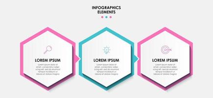 modèle de conception infographique avec icônes et 3 options ou étapes vecteur