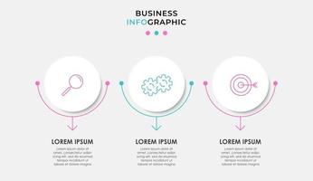 modèle de conception infographique avec icônes et 3 options ou étapes vecteur