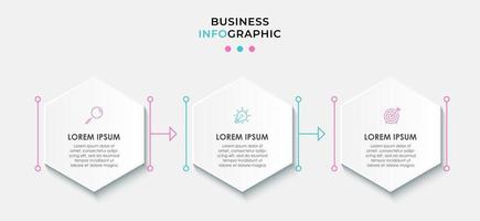 modèle de conception infographique avec icônes et 3 options ou étapes vecteur