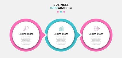 modèle de conception infographique avec icônes et 3 options ou étapes vecteur