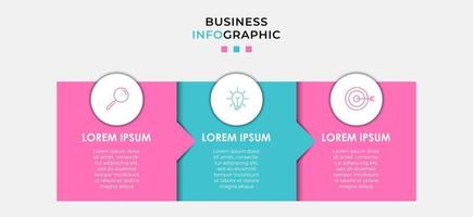 modèle de conception infographique avec icônes et 3 options ou étapes vecteur