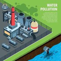 illustration vectorielle de fond de pollution de l'eau d'usine