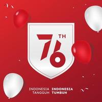 76e jour de l'indépendance de l'Indonésie vecteur