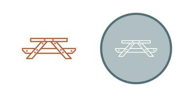 pique-nique de l'icône de vecteur de table
