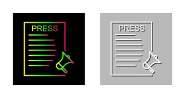 icône de vecteur de communiqués de presse unique